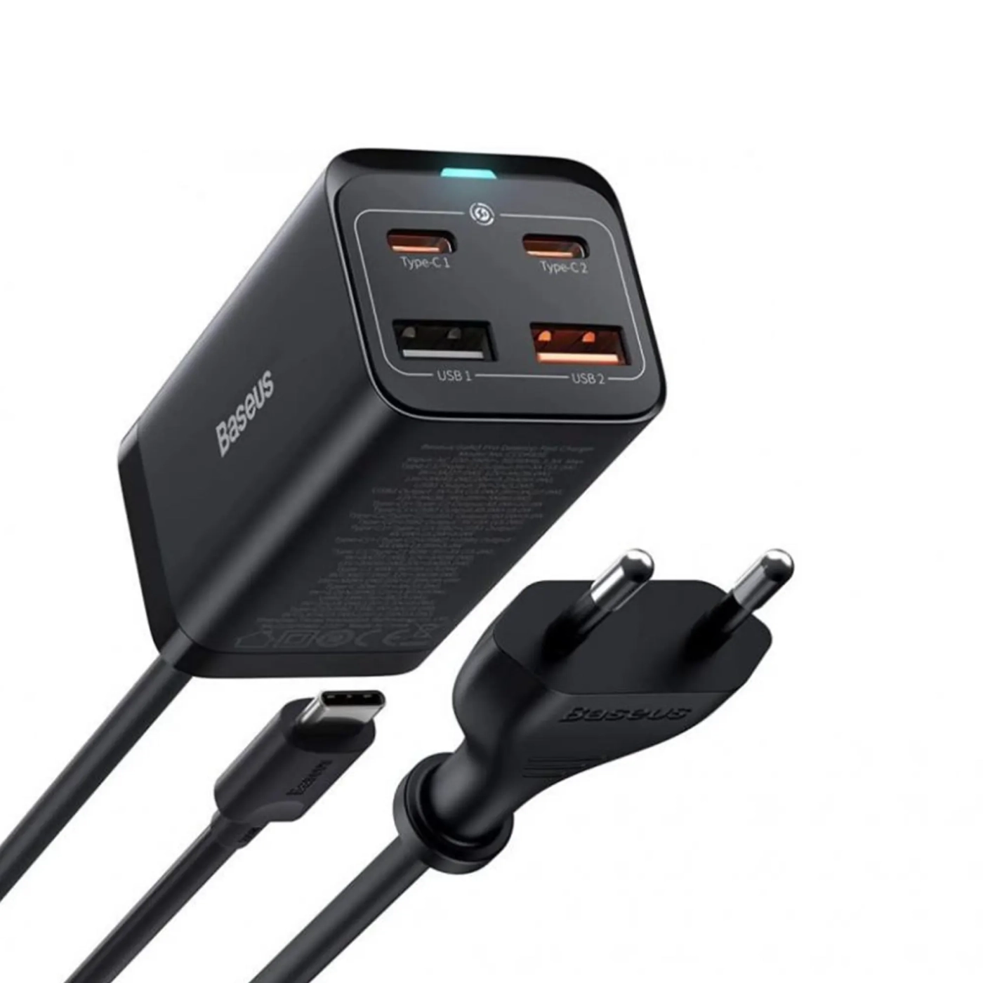 Купити Зарядний пристрій Baseus GaN3 Pro Desktop Fast Charger 2U/2C 100W EU Black - фото 5