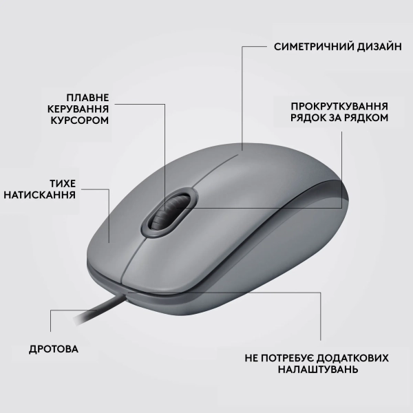 Купить Мышь Logitech M110 Silent-MID GRAY-USB - фото 7