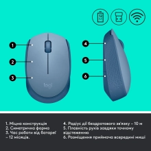Купити Миша Logitech M171 Wireless Mouse blue-gaey (910-006866) - фото 7