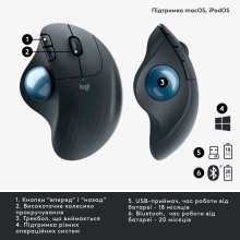 Купити Миша Logitech ERGO M575 For Business graphite 2.4GHZ/BT (910-006221) - фото 6