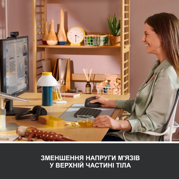 Купити Миша Logitech Lift Vertical Ergonomic Mouse graphite-black 2.4GHZ/BT (910-006473) - фото 4