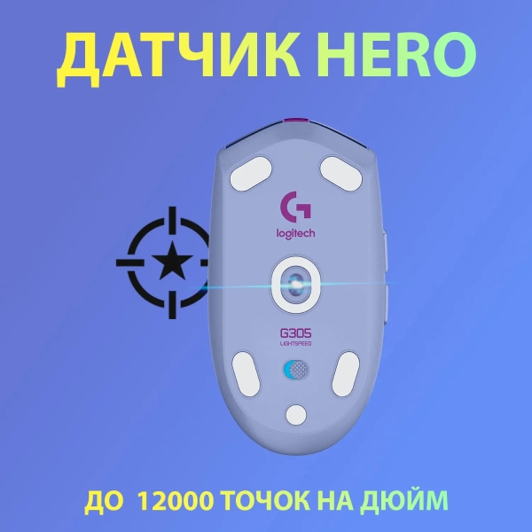 Купить Мышь Logitech G305 Lightspeed Wireless Lilac (910-006022) - фото 2