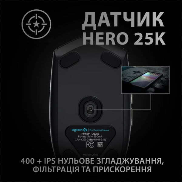 Купить Мышь Logitech G Pro (HERO) Black (910-005440) - фото 2