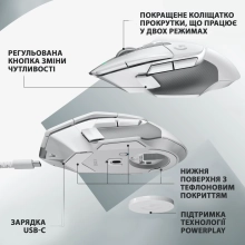 Купити Миша Logitech G502 X Lightspeed Wireless White (910-006189) - фото 5