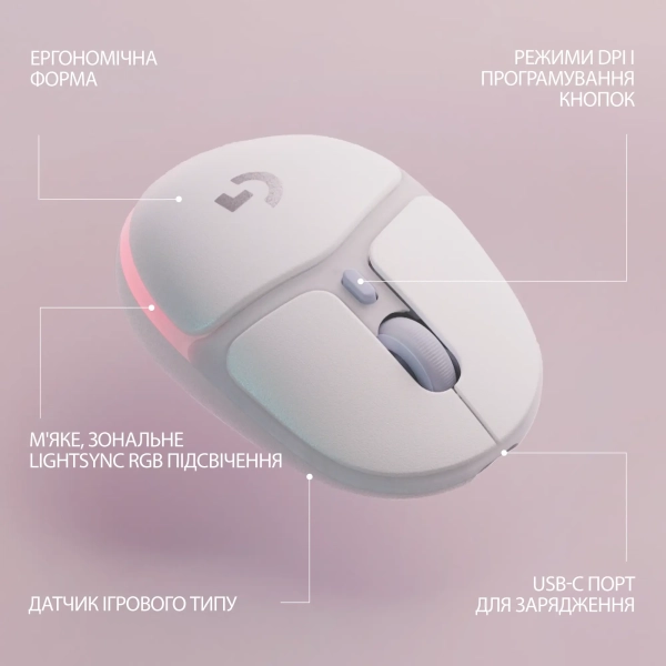 Купить Мышь Logitech G705 Lightspeed Wireless Off White (910-006367) - фото 6