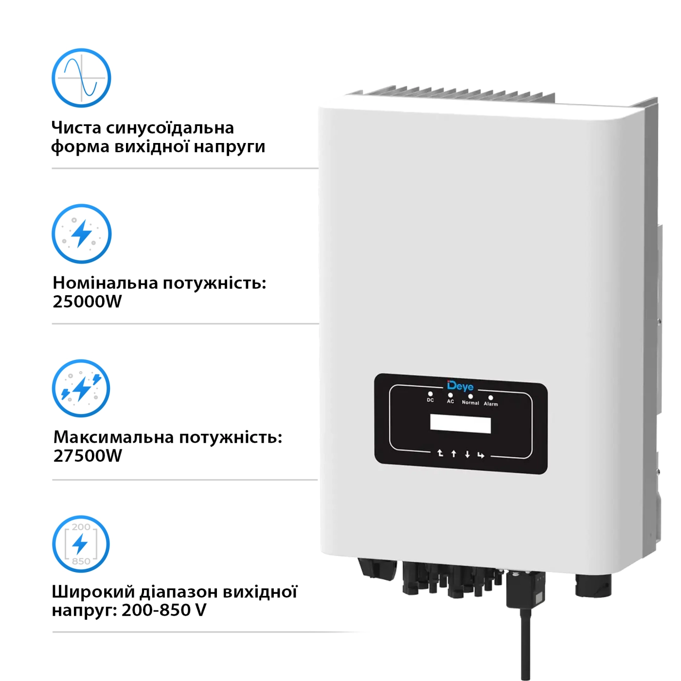 Купить Сетевой инвертор DEYE SUN-25K-G05 25KW Трехфазный - фото 2