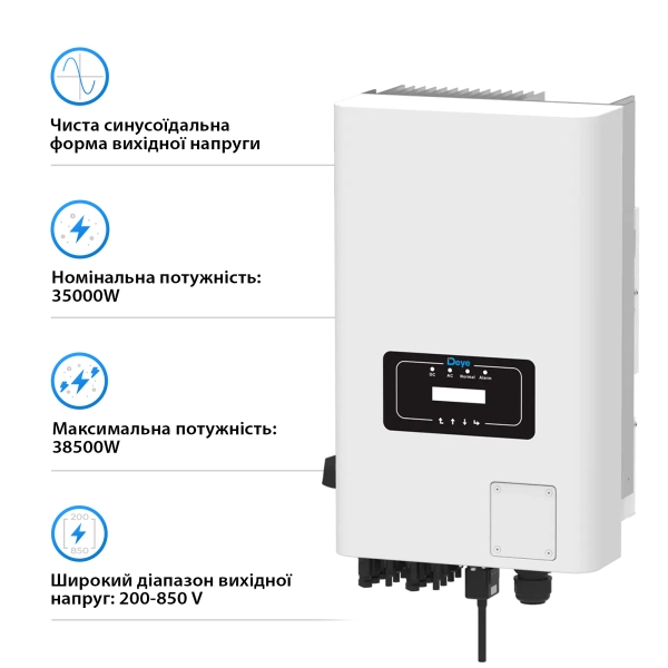 Купить Сетевой инвертор DEYE SUN-35K-G04 35KW Трехфазный - фото 2