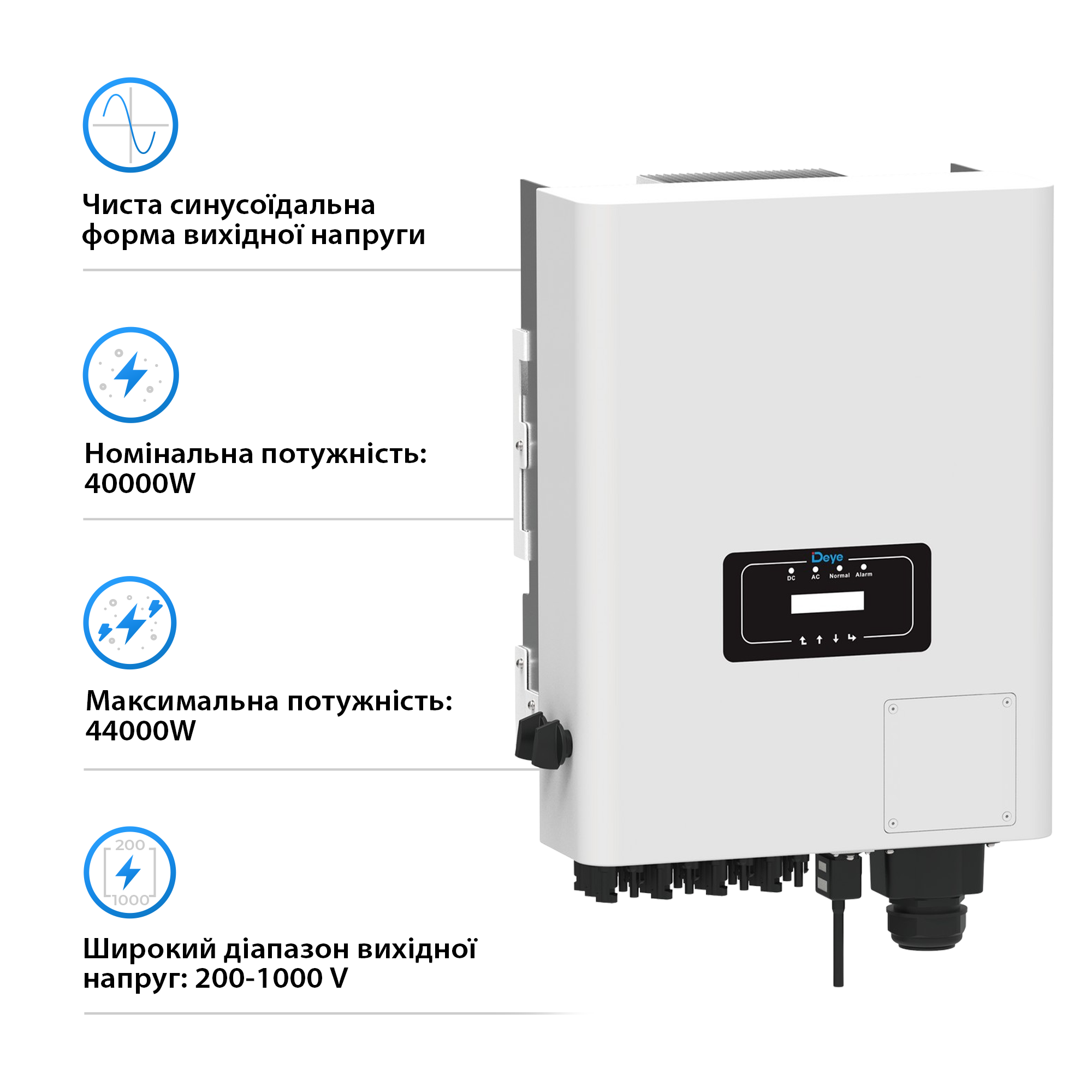 Купить Сетевой инвертор DEYE SUN-40K-G04 40KW Трехфазный - фото 2