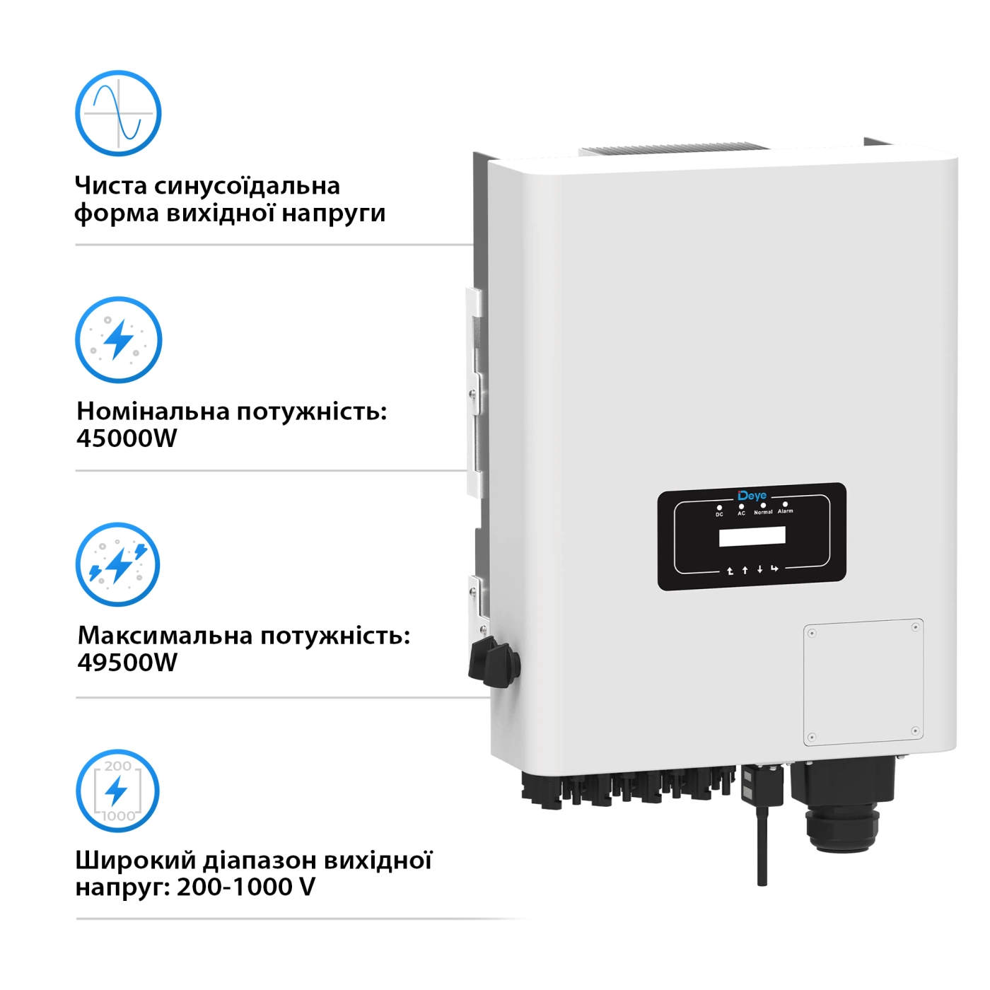 Купить Сетевой инвертор DEYE SUN-45K-G04 45KW Трехфазный - фото 2