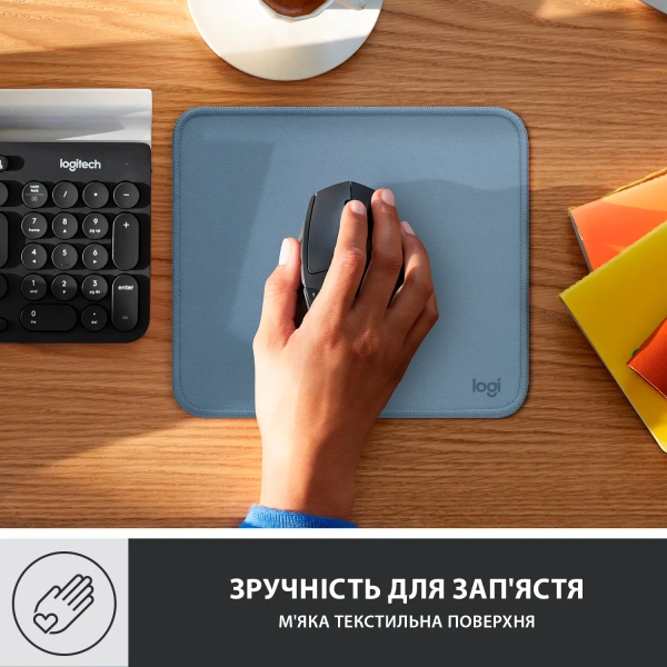 Купити Килимок для миші Logitech Mouse Pad Studio Series BLUE GREY (956-000051) - фото 6