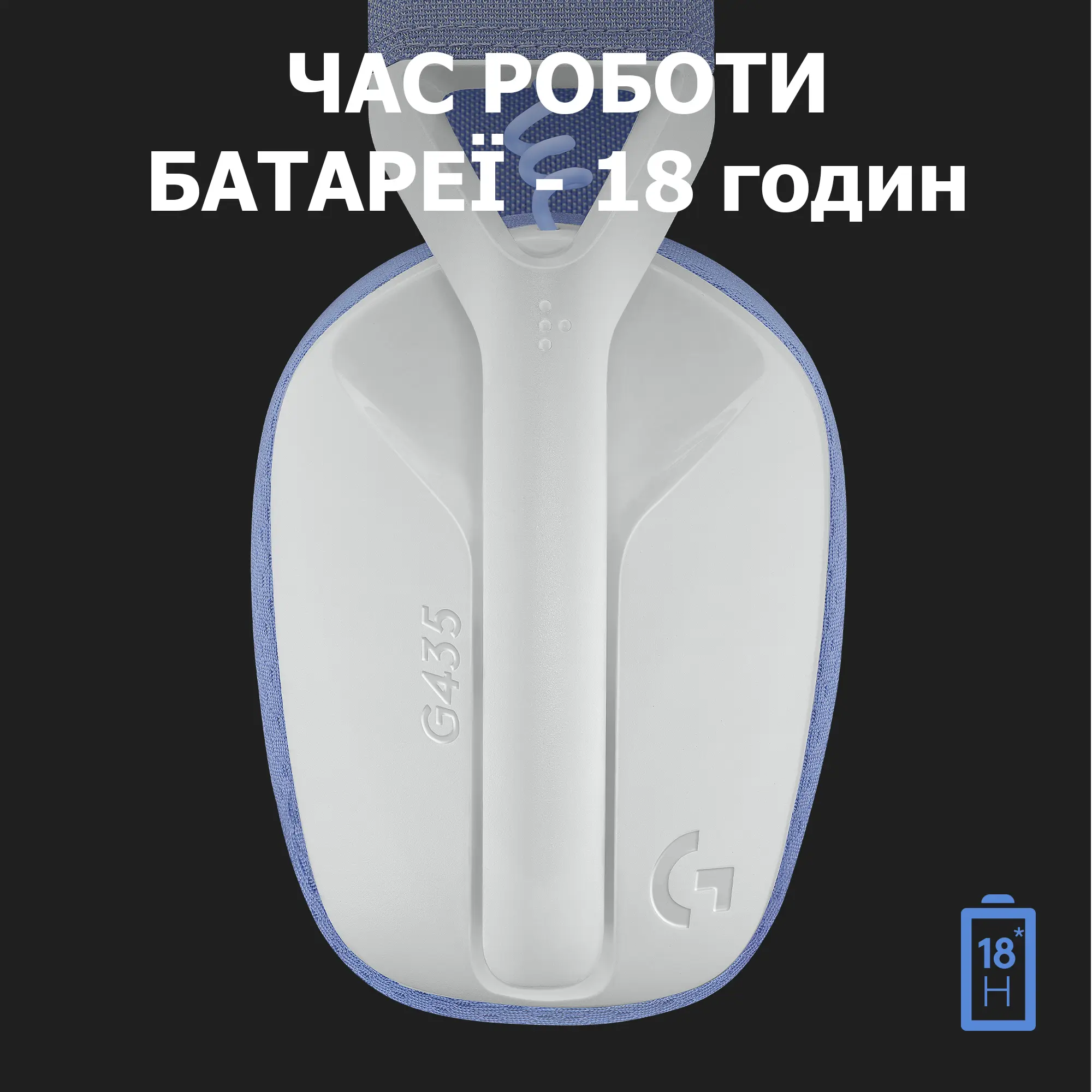 Купить Наушники Logitech G435 LIGHTSPEED Wireless White (981-001074) - фото 6