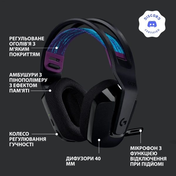 Купити Навушники Logitech G535 LIGHTSPEED Wireless (981-000972) - фото 6