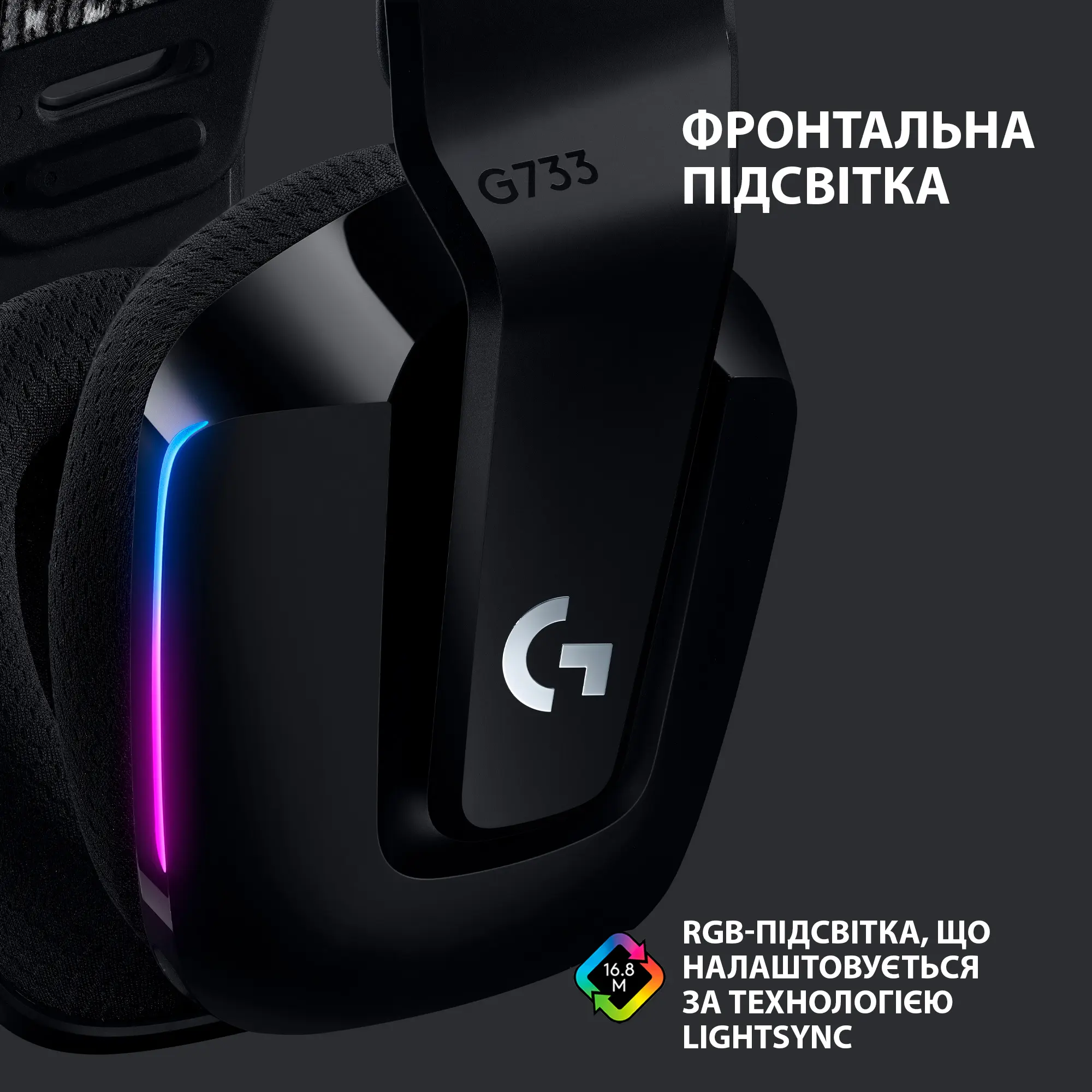 Купить Наушники Logitech G733 LIGHTSPEED Wireless RGB Black (981-000864) - фото 4