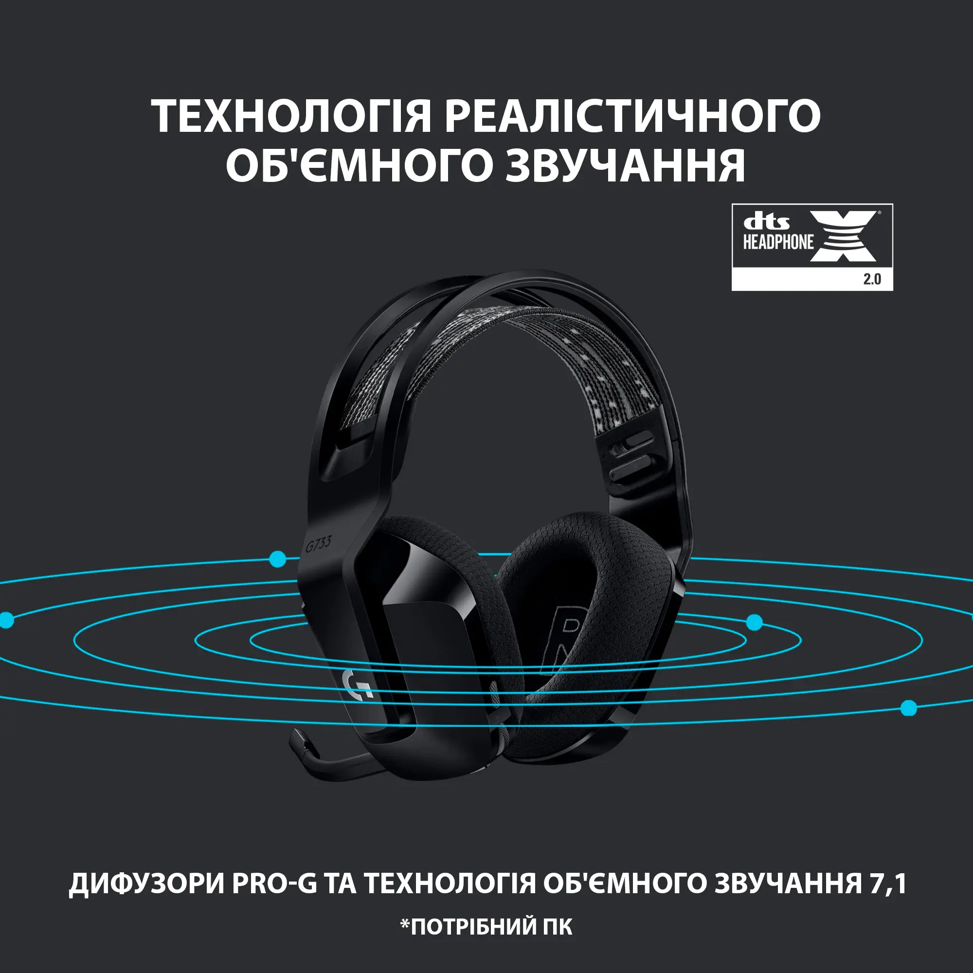 Купить Наушники Logitech G733 LIGHTSPEED Wireless RGB Black (981-000864) - фото 10