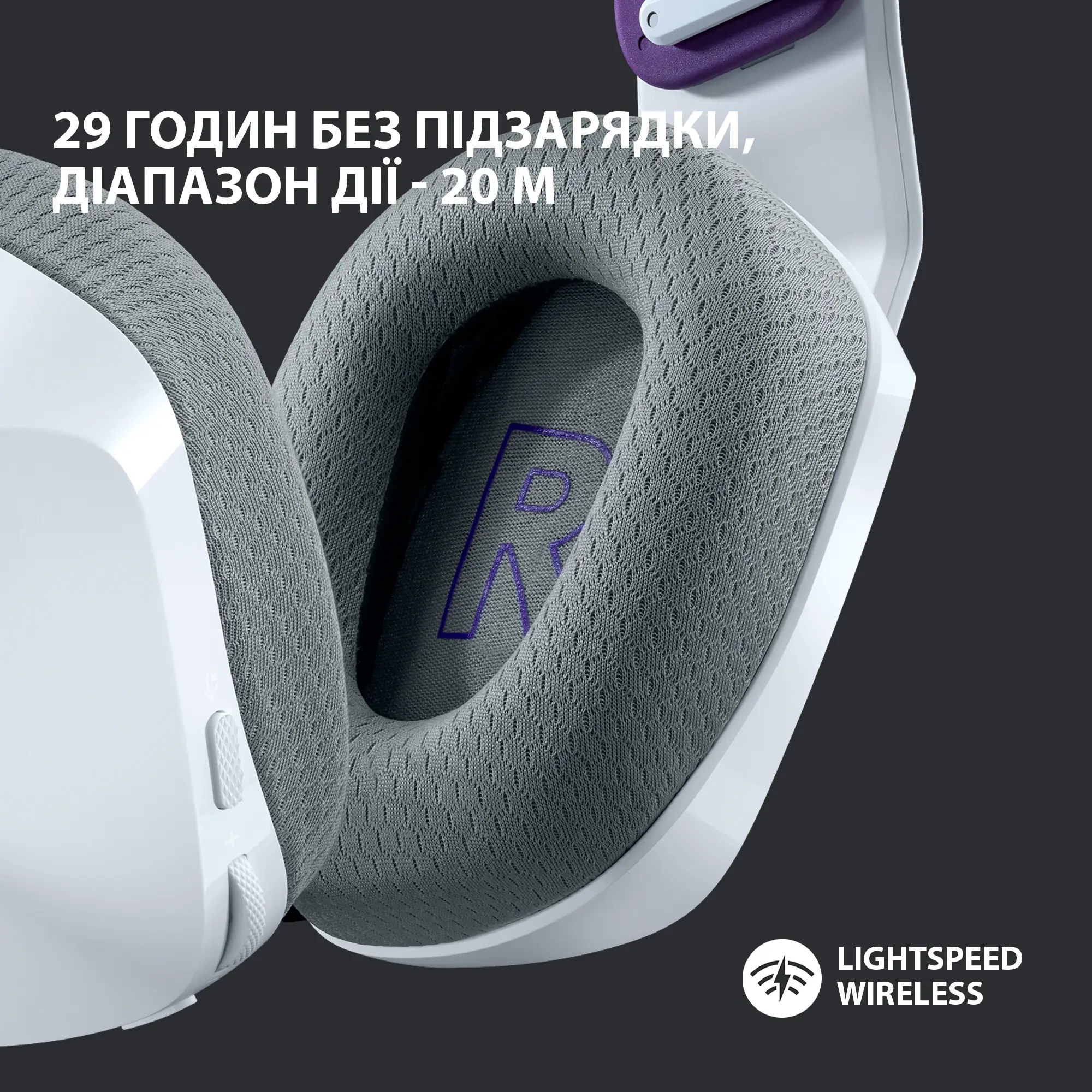 Купить Наушники Logitech G733 LIGHTSPEED Wireless RGB White (981-000883) - фото 3