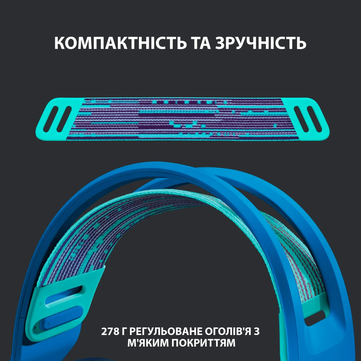 Купить Наушники Logitech G733 LIGHTSPEED Wireless RGB Blue (981-000943) - фото 2