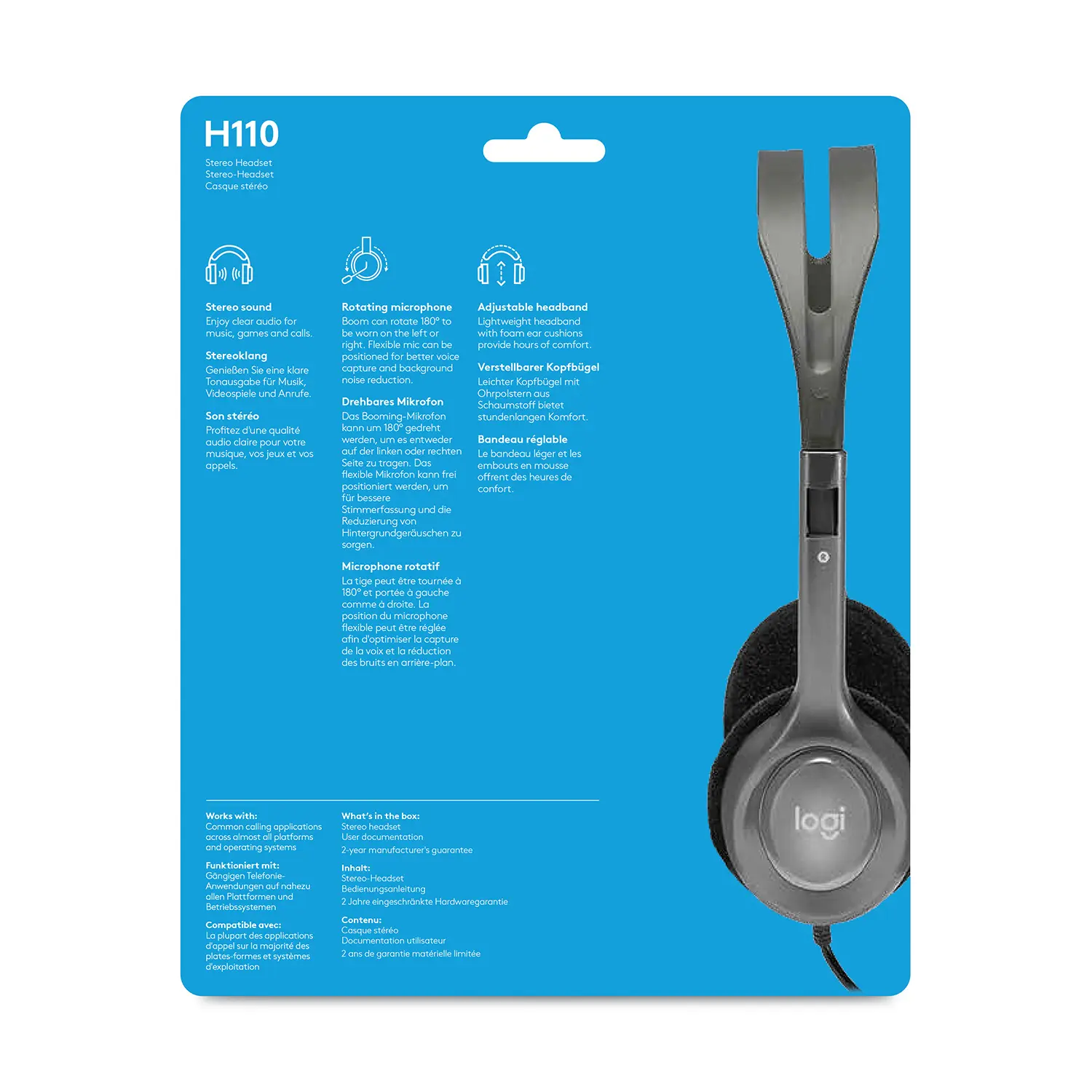 Купити Навушники Logitech Corded Stereo Headset H110 (981-000271) - фото 6
