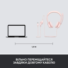 Купити Навушники Logitech Corded USB Headset H390 Rose (981-001281) - фото 8