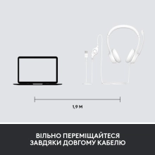 Купити Навушники Logitech Corded USB Headset H390 Off White (981-001286) - фото 8