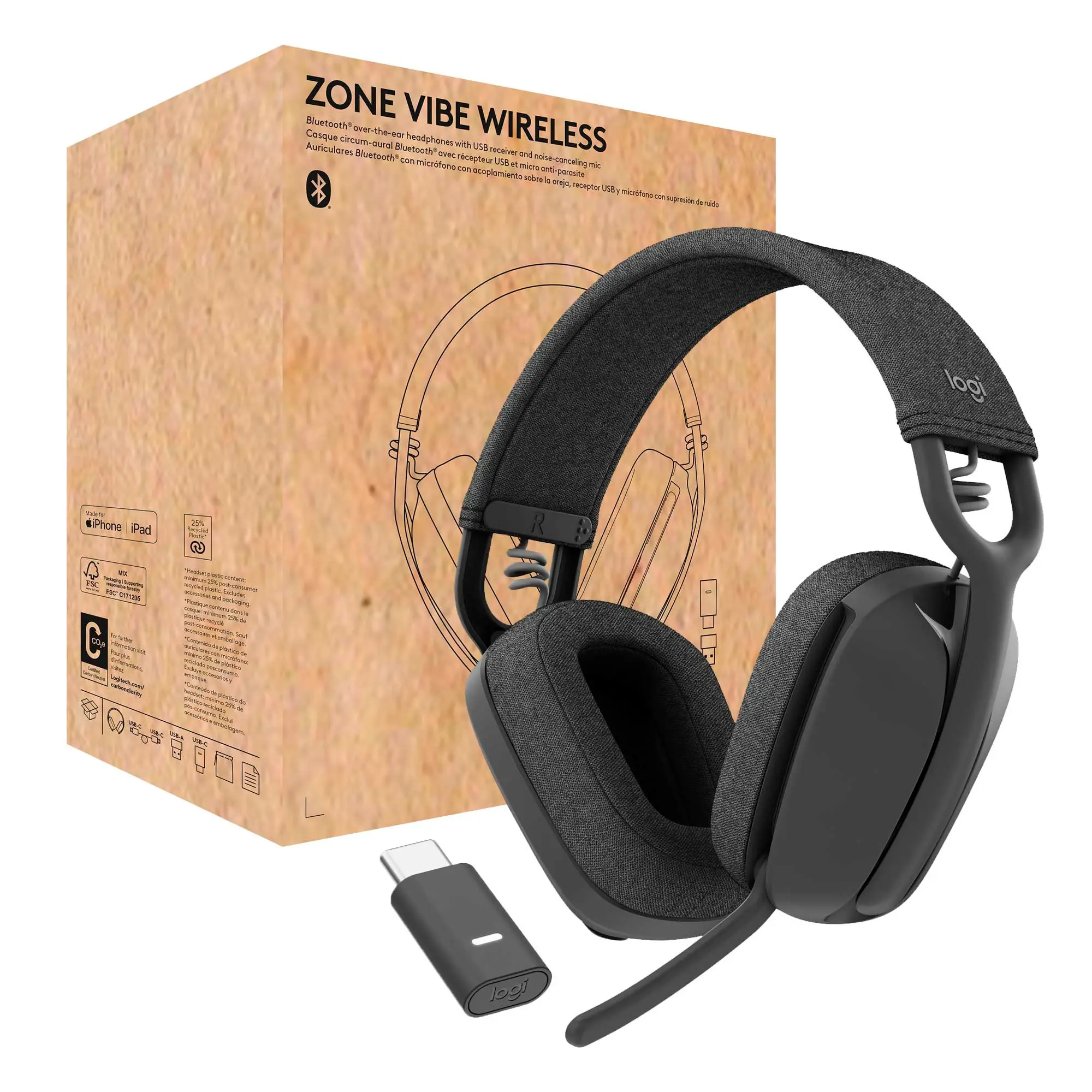 Купить Наушники Logitech Zone Vibe Wireless MS Graphite (981-001157) - фото 1