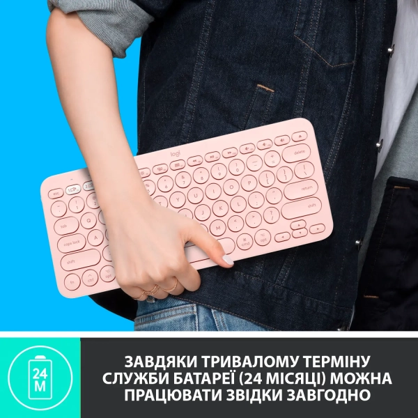 Купити Клавіатура Logitech K380 for MAC Multi-Device Bluetooth Keyboard Rose US (920-010406) - фото 6