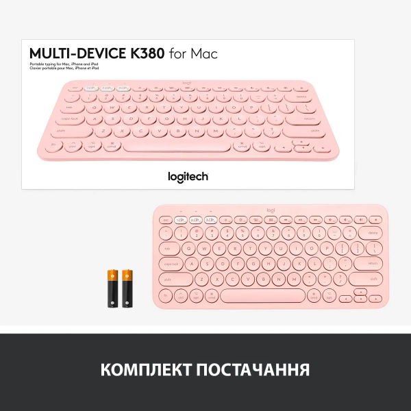 Купити Клавіатура Logitech K380 for MAC Multi-Device Bluetooth Keyboard Rose US (920-010406) - фото 10
