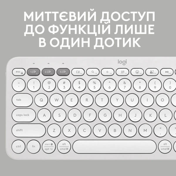 Купить Клавиатура Logitech K380s Pebble Keys 2 Tonal White US (920-011852) - фото 4