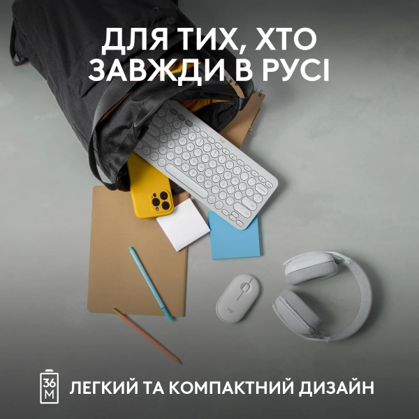 Купить Клавиатура Logitech K380s Pebble Keys 2 Tonal White US (920-011852) - фото 8