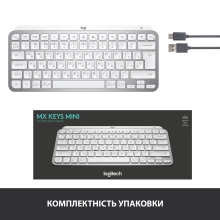 Купить Клавиатура Logitech MX Keys Mini Minimalist Wireless Illuminated Keyboard Pale Gray RUS 2.4GHZ/BT (920-010502) - фото 10