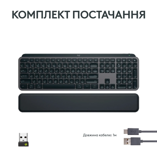 Купить Клавиатура Logitech MX Keys S with Palm Rest Graphite US (920-011589) - фото 9