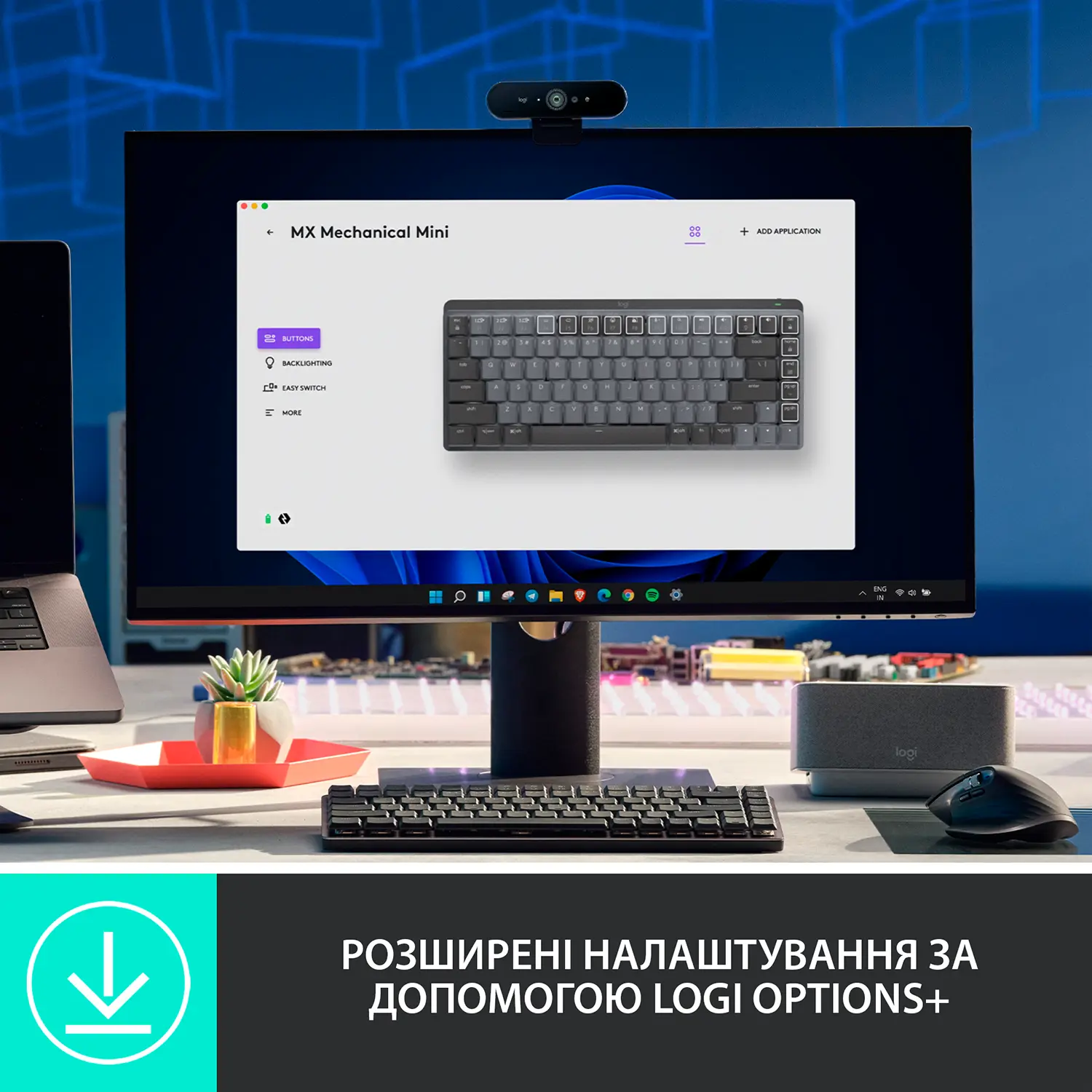 Купити Клавіатура Logitech MX Mechanical Mini Minimalist Wireless Illuminated Keyboard Graphite US 2.4GHZ/BT (920-010782) - фото 5