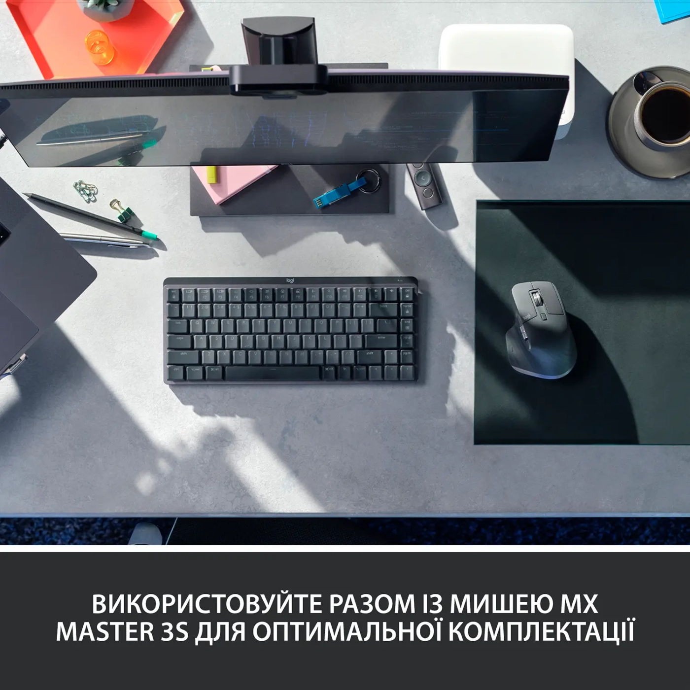 Купити Клавіатура Logitech MX Mechanical Mini Minimalist Wireless Illuminated Keyboard Graphite US 2.4GHZ/BT (920-010782) - фото 9