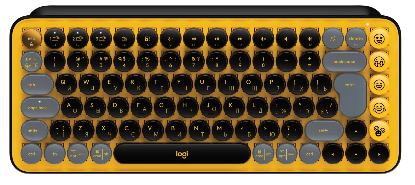 Купить Клавиатура Logitech POP Keys Wireless Mechanical Keyboard With Emoji Keys Blast US BT (920-010735) - фото 1