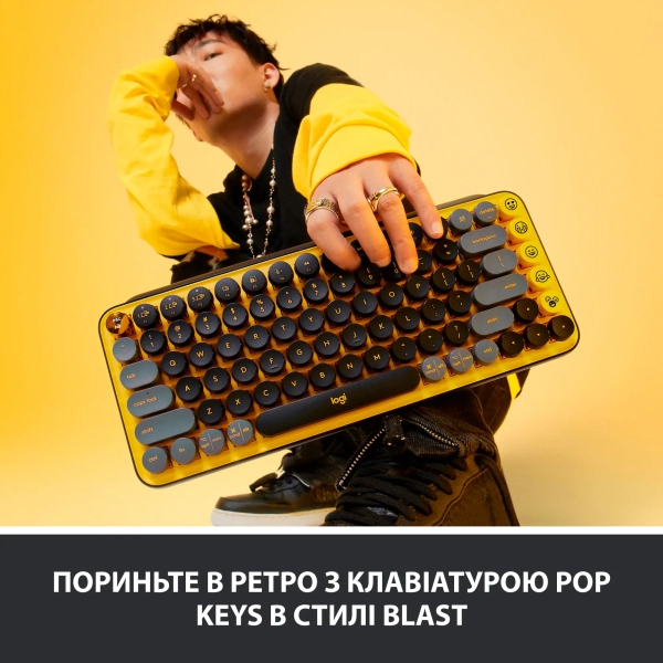 Купить Клавиатура Logitech POP Keys Wireless Mechanical Keyboard With Emoji Keys Blast US BT (920-010735) - фото 2