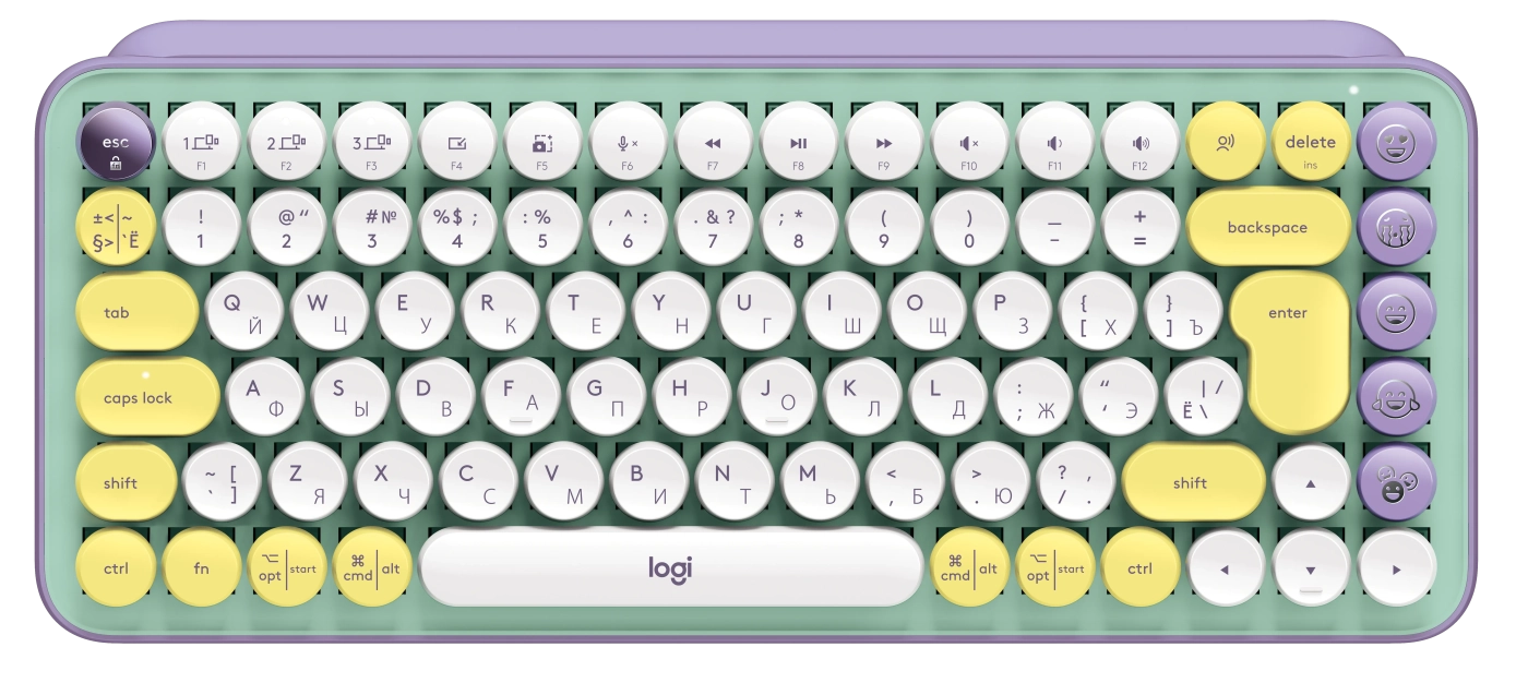 Купить Клавиатура Logitech POP Keys Wireless Mechanical Keyboard With Emoji Keys Daydream US BT (920-010736) - фото 1