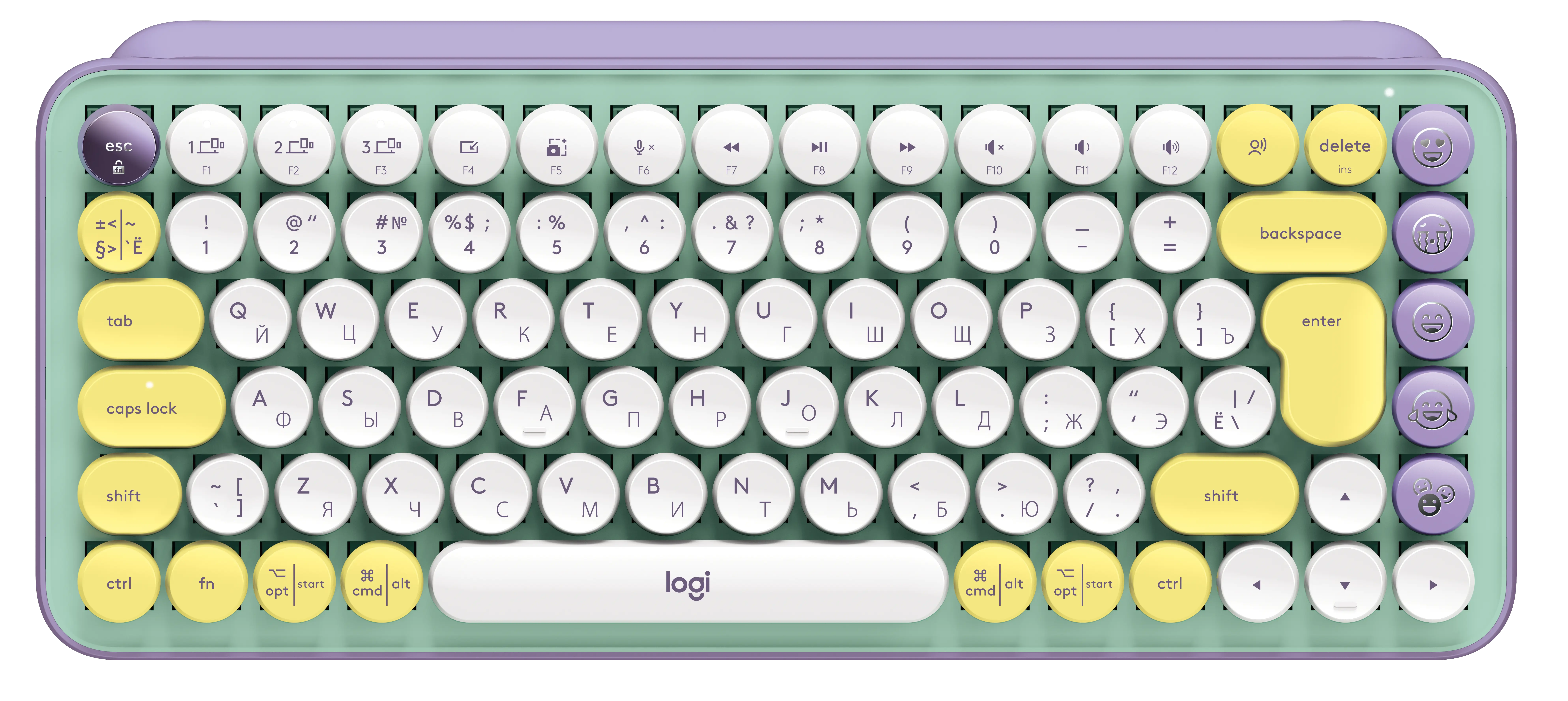 Купить Клавиатура Logitech POP Keys Wireless Mechanical Keyboard With Emoji Keys Daydream US BT (920-010736) - фото 1