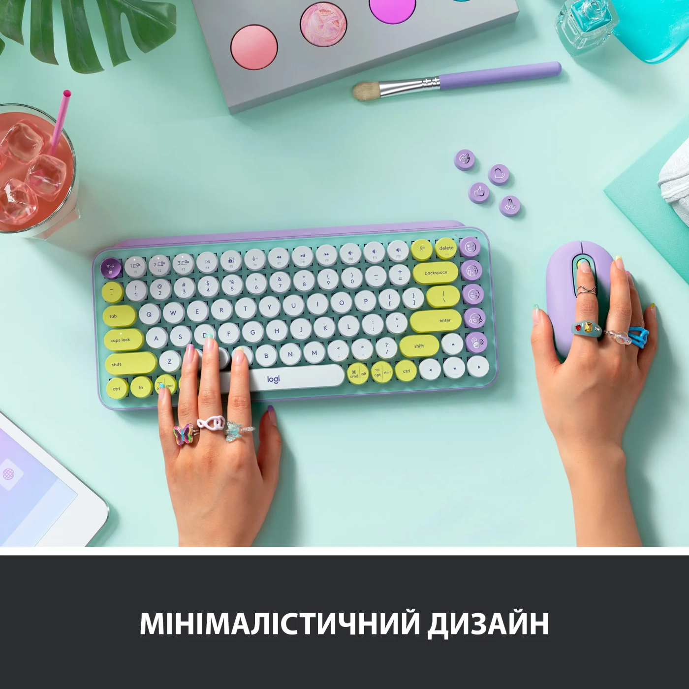 Купить Клавиатура Logitech POP Keys Wireless Mechanical Keyboard With Emoji Keys Daydream US BT (920-010736) - фото 5