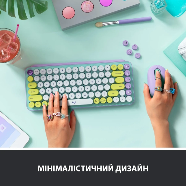 Купить Клавиатура Logitech POP Keys Wireless Mechanical Keyboard With Emoji Keys Daydream US BT (920-010736) - фото 5