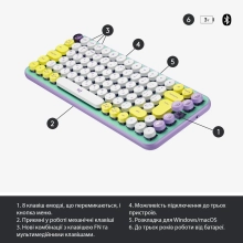 Купить Клавиатура Logitech POP Keys Wireless Mechanical Keyboard With Emoji Keys Daydream US BT (920-010736) - фото 6