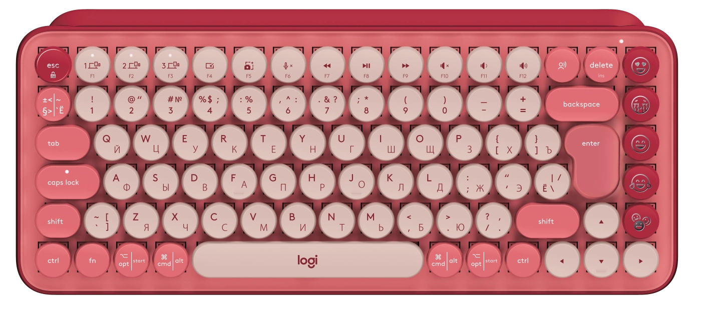 Купить Клавиатура Logitech POP Keys Wireless Mechanical Keyboard With Emoji Keys Heartbreaker US BT (920-010737) - фото 1