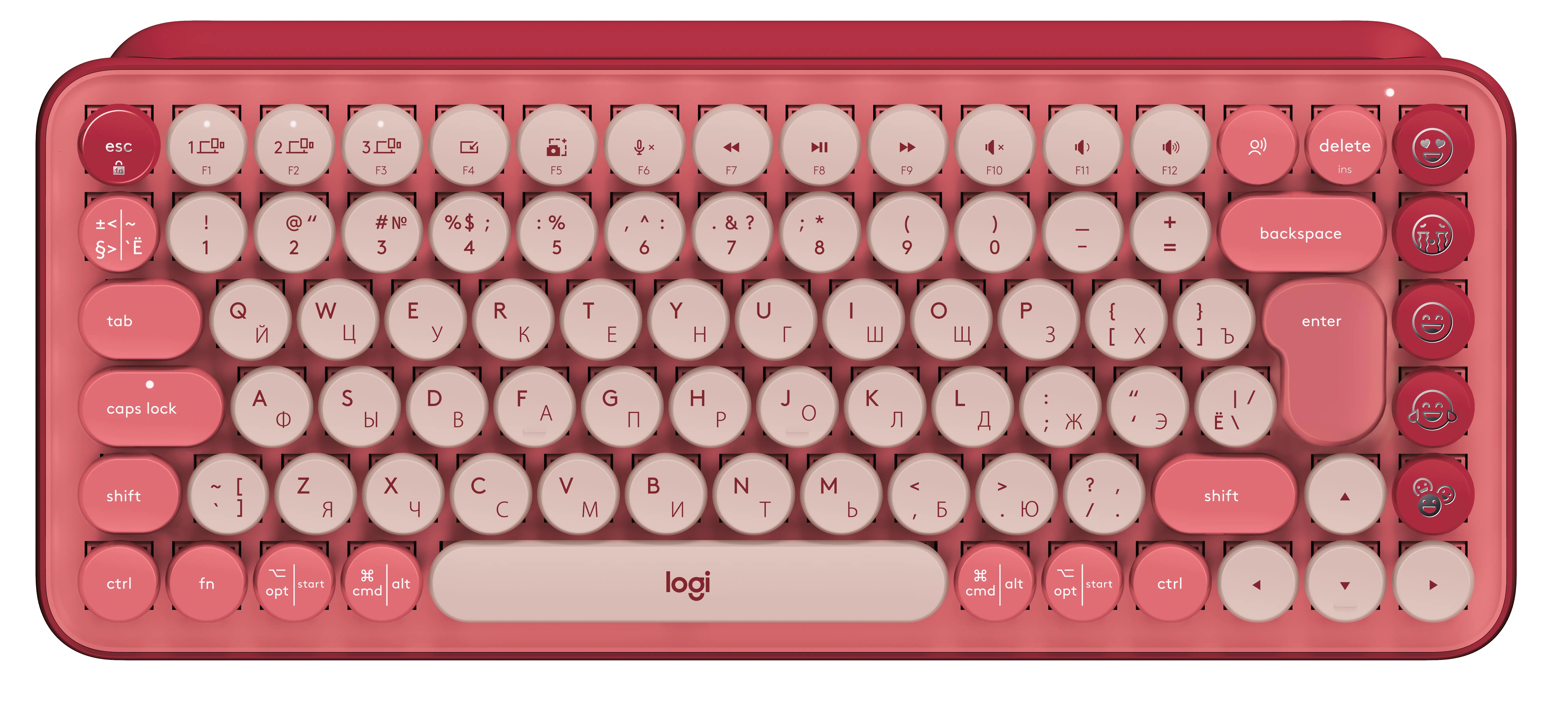 Купить Клавиатура Logitech POP Keys Wireless Mechanical Keyboard With Emoji Keys Heartbreaker US BT (920-010737) - фото 1