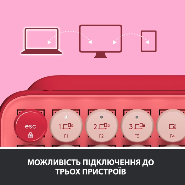 Купить Клавиатура Logitech POP Keys Wireless Mechanical Keyboard With Emoji Keys Heartbreaker US BT (920-010737) - фото 7