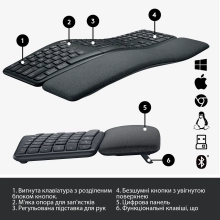 Купить Клавиатура Logitech Wireless Keyboard ERGO K860 US (920-010108) - фото 6