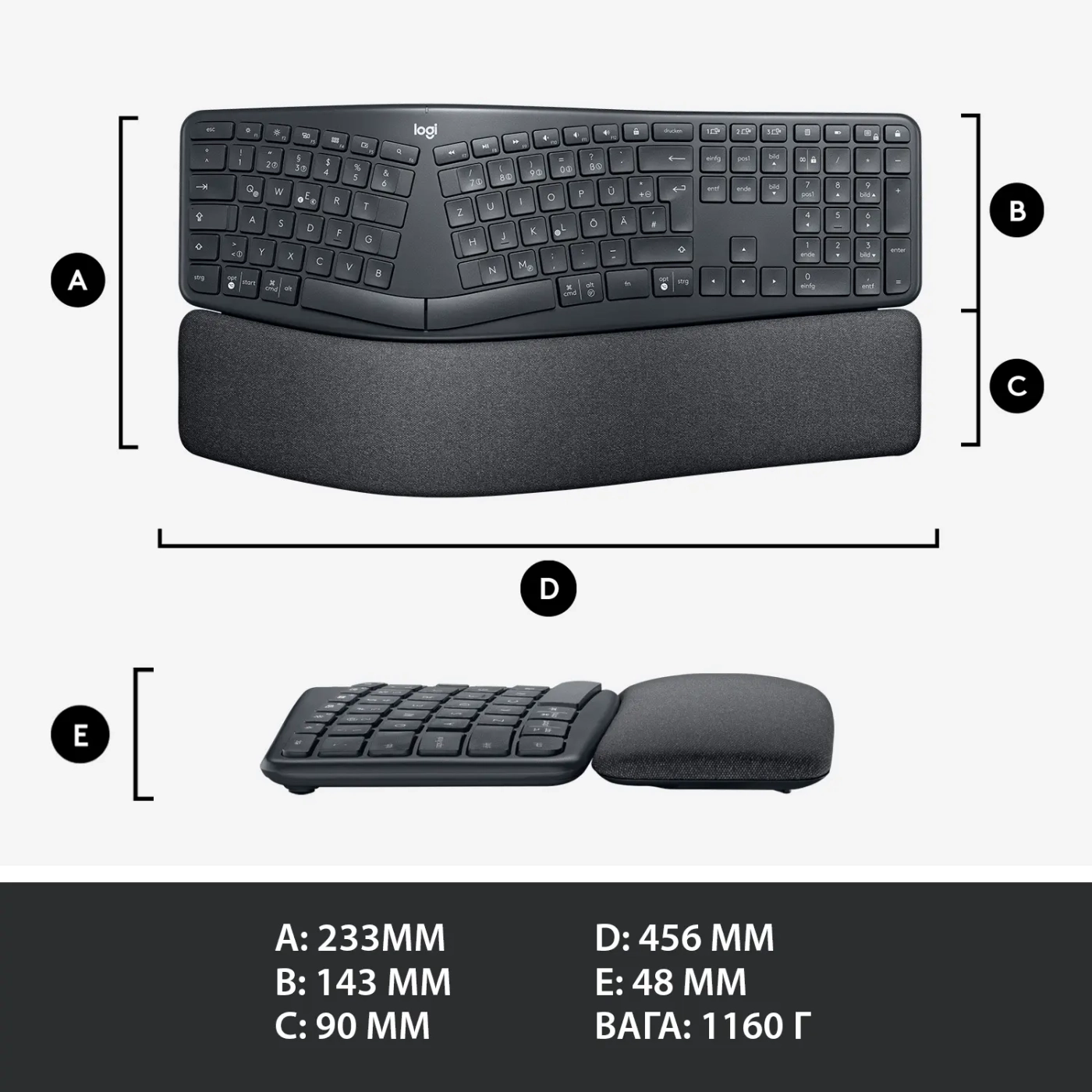 Купить Клавиатура Logitech Wireless Keyboard ERGO K860 US (920-010108) - фото 12