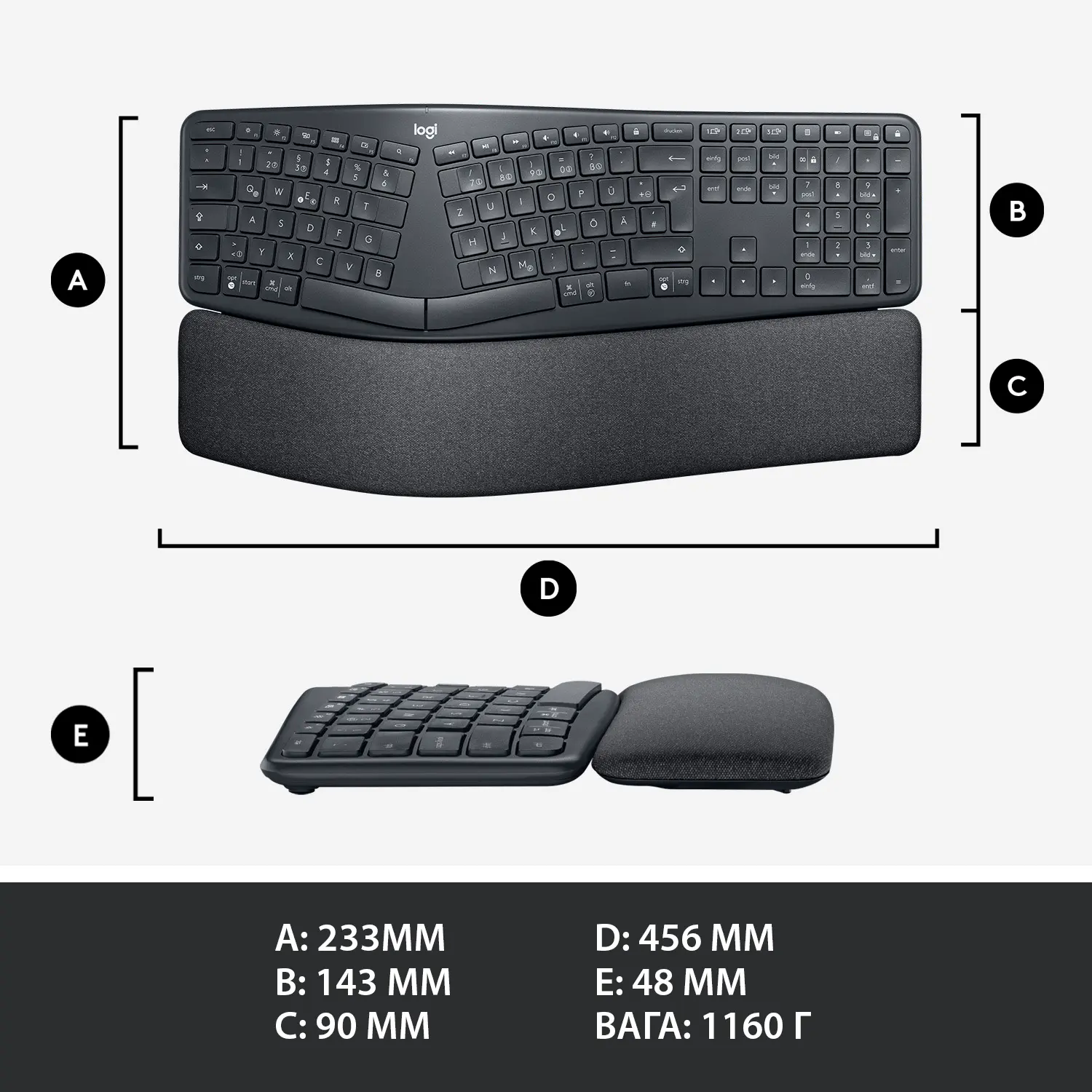 Купить Клавиатура Logitech Wireless Keyboard ERGO K860 US (920-010108) - фото 12