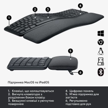 Купить Клавиатура Logitech ERGO K860 for business Graphite US 2.4GHZ/BT (920-010352) - фото 6