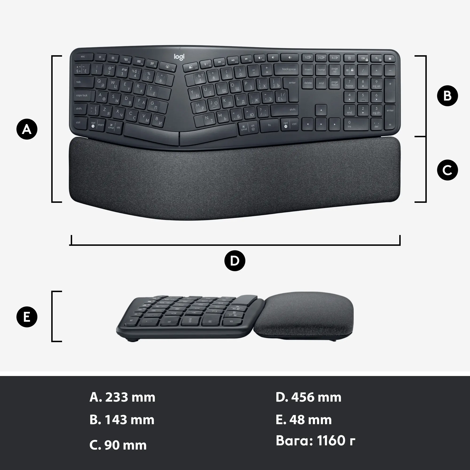 Купить Клавиатура Logitech ERGO K860 for business Graphite US 2.4GHZ/BT (920-010352) - фото 9