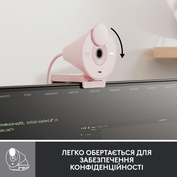 Купить Веб-камера Logitech Brio 300 FHD Rose (960-001448) - фото 5