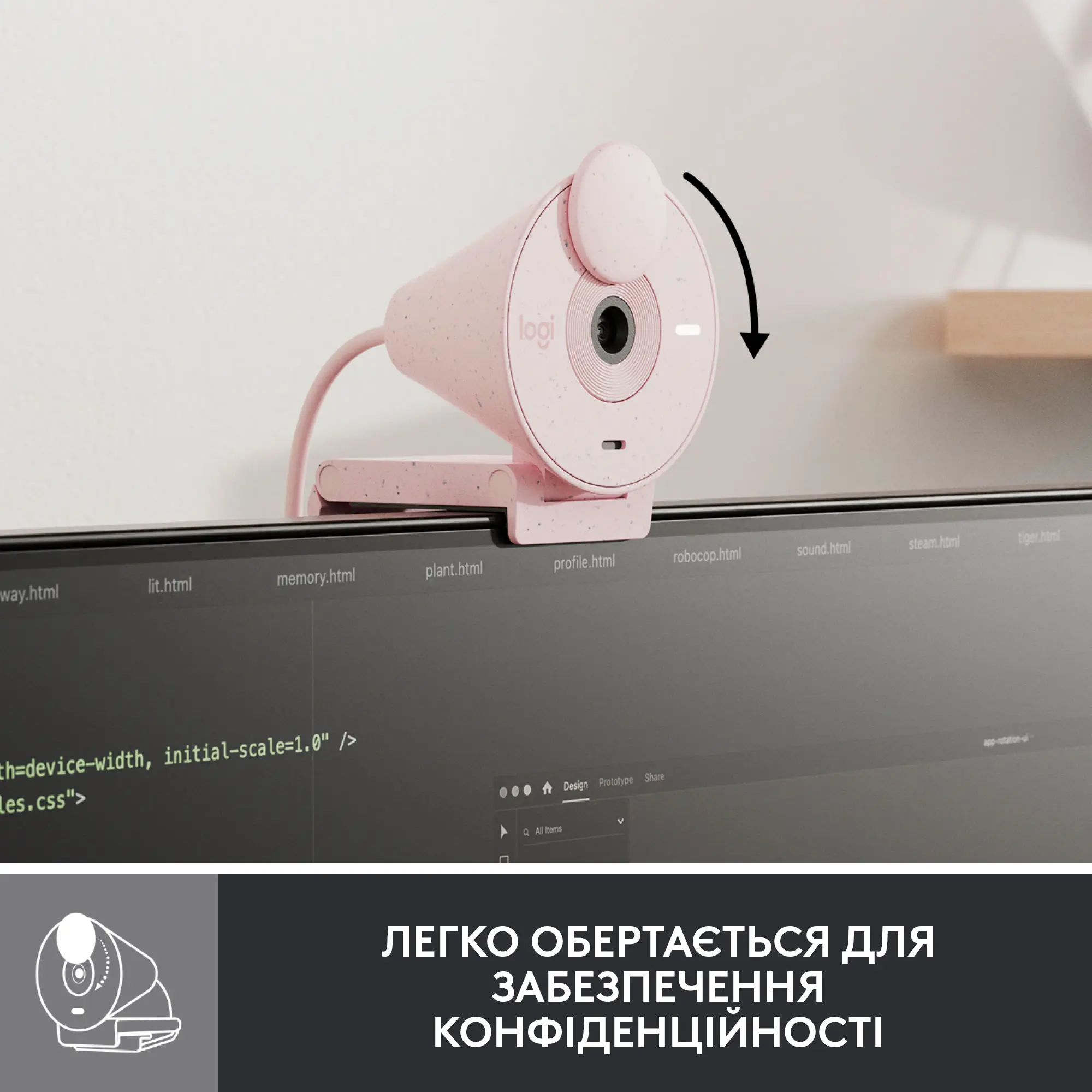 Купить Веб-камера Logitech Brio 300 FHD Rose (960-001448) - фото 5