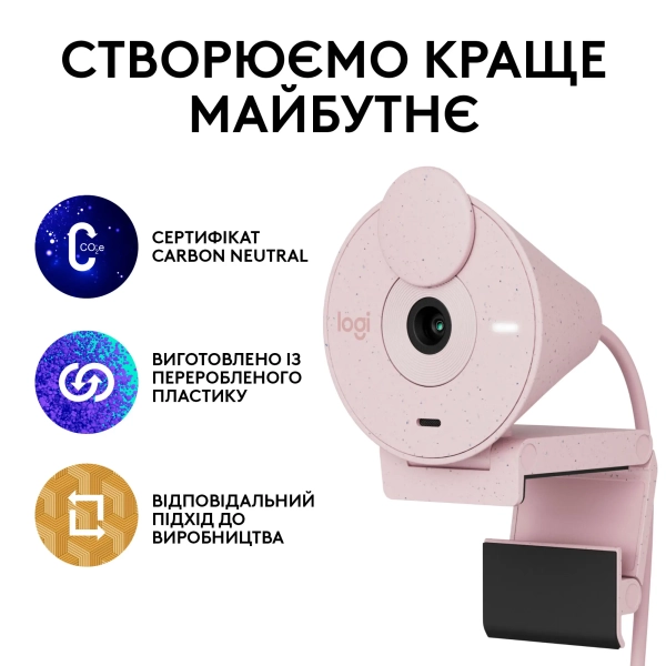 Купить Веб-камера Logitech Brio 300 FHD Rose (960-001448) - фото 8